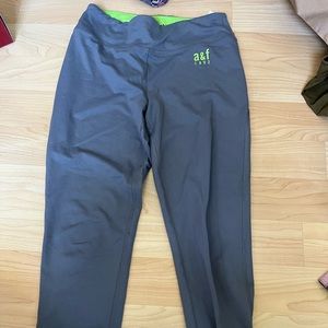 a&f gray and green leggings